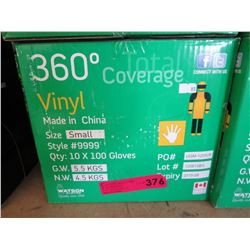 Case of new vinyl gloves - Size S