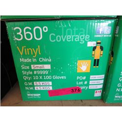 Case of new vinyl gloves - Size S
