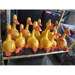Approx 12 painted wood ducks
