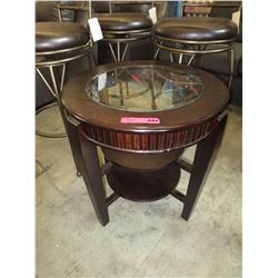 NEW side table with glass insert