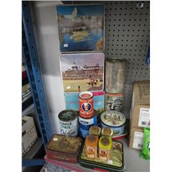 Vintage collector tins, approx 16