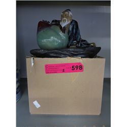 2 Glazed Oriental statues
