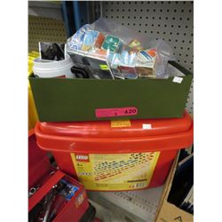 Lego container with Lego and other building blocks