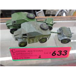 2 Dinky Artillery Tractors w/trailers