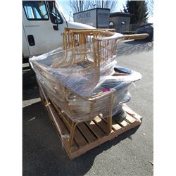 Skid of wicker furniture & planters