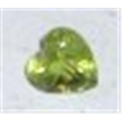 .75 CARAT PERIDOT HEART SHAPE CUT & FACETED *MINED IN ARIZONA!! GEMSTONE CAME OUT OF SAFE!!