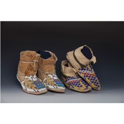 Two Pair of Northern Plains Moccasins