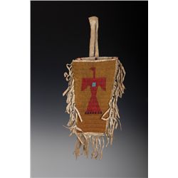 Sioux Pictorial Beaded and Fringed Bag
