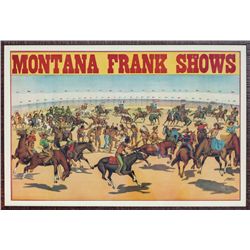 Montana Frank Wild West Show Lithograph