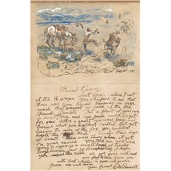 Charlie Russell Illustrated Letter to Harry Carey