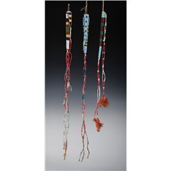 Lot of 3 Sioux Beaded and Quilled Awl Cases