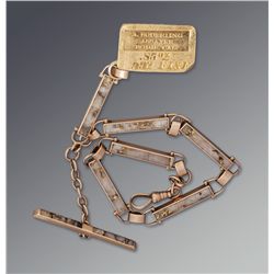 Gold Quartz "Bodie" Watch Chain and Fob