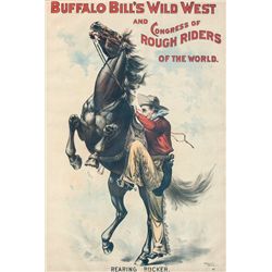 Buffalo Bill's Wild West "Rearing Bucker" Lithograph