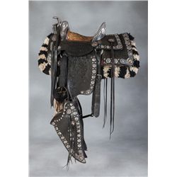 N. Porter Silver and Gold Parade Saddle and Matching Spurs