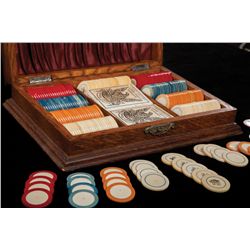 Boxed Set of 238 Antique Poker Chips