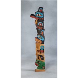 Carved Cedar Totem Wall Hanging by Mili Johnson