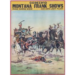 Montana Frank Wild West Show Lithograph