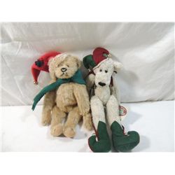 LOT 2 CHRISTMAS COTTAGE COLLECTIBLES BEARS