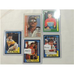 LOT 5 MISC NASCAR TRADING CARDS ROOKIE BURTON, LAB