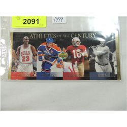 1999 POWER DECK ATHLETES OF THE CENTURY CARD