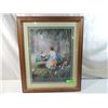 Image 1 : VICTORIAN WOMAN & GIRL ON SWING MATTED & FRAMED