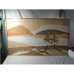 LARGE CANVAS MOUTAINS PAINTING FRAMED