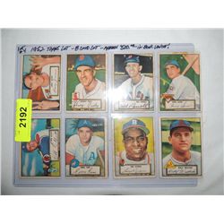 LOT 8 1952 TOPPS BASEBALL CARDS: ELLIOTT, FAIN, JT
