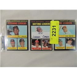 LOT 3 1971 LEADERS CARDS: PITCHING BATTING RBI