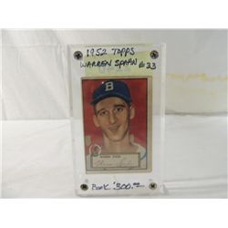 1952 TOPPS WARREN SPAHN #33 BASEBALL CARD