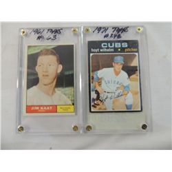 1971 HOYT WILHELM & 1961 JIM KAAT BASEBALL CARD