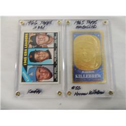 LOT 2 1966 & 1965 BASEBALL CARDS KILLEBREW LEADER