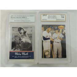 LOT 2 MICKEY MANTLE GRADED BASEBALL CARDS