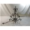 Image 2 : SHABBY CHIC METAL & CRYSTAL CHANDELIER