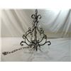 Image 3 : SHABBY CHIC METAL & CRYSTAL CHANDELIER