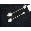 Image 1 : LOT 2 STERLING JADE SPOONS