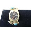 Image 1 : NAVAJO SEIKO GOLD & TURQUOISE WATCH