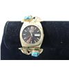 Image 2 : NAVAJO SEIKO GOLD & TURQUOISE WATCH
