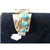 Image 3 : NAVAJO SEIKO GOLD & TURQUOISE WATCH