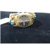 Image 5 : NAVAJO SEIKO GOLD & TURQUOISE WATCH
