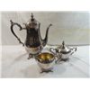 Image 1 : SILVER PLATED? TEA POT, CREAMER, SUGAR BOWL