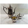 Image 1 : SILVER PLATED? TEA POT, CREAMER, SUGAR BOWL