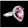 Image 2 : 14KT White Gold 7.56ct Pink Spinel and Diamond Ring
