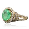 Image 2 : 14KT Yellow Gold 2.40ct Emerald and Diamond Ring