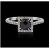 Image 1 : 14KT White Gold 1.04ctw Black Diamond Ring