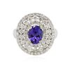 Image 1 : 18KT White Gold 2.42ct Tanzanite and Diamond Ring