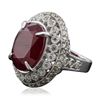 Image 2 : 14KT White Gold 17.61ct Ruby and Diamond Ring
