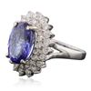Image 2 : 14KT White Gold 4.40ct Tanzanite and Diamond Ring