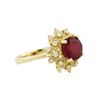 Image 2 : 14KT Yellow Gold 3.35ct Ruby and Diamond Ring