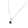 Image 3 : 18KT White Gold 3.18ct Sapphire and Diamond Pendant With Chain