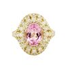 Image 1 : 14KT Yellow Gold 2.81ct Kunzite and Diamond Ring